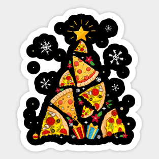 Funny Pizza Christmas Tree Sticker